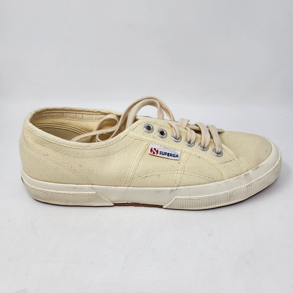 Superga Cotu Classic Sneakers Women's 8.5 Men's 7 Ivory Yellow Canvas